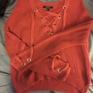 Forever 21 lace up sweater